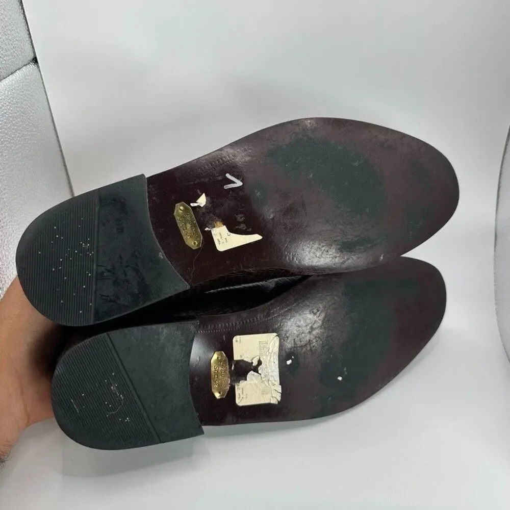 Stacy Adams Genuine Snake Leather Loafers Dress Shoes Mens Size 10.5 M Brown
